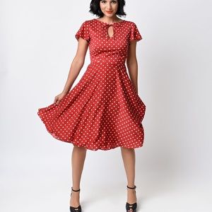 Vintage 40s swing polka dot dress